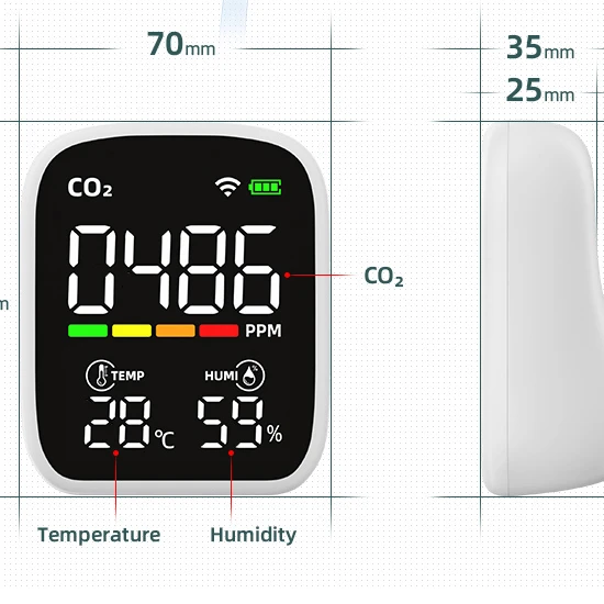 2023 New Arrival Smart air quality temperature and humidity control carbon dioxide co2 meter monitor For Europe market