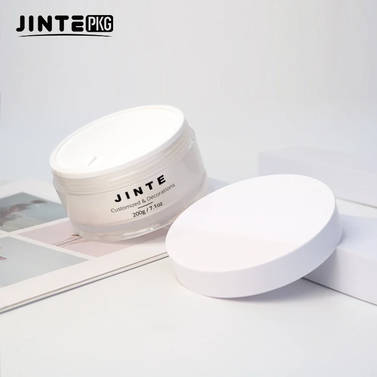 100ml 200ml Empty Plastic Double Wall Acrylic Plastic Jar Face Cream Cosmetic Plastic Container Jar With Screw Lid