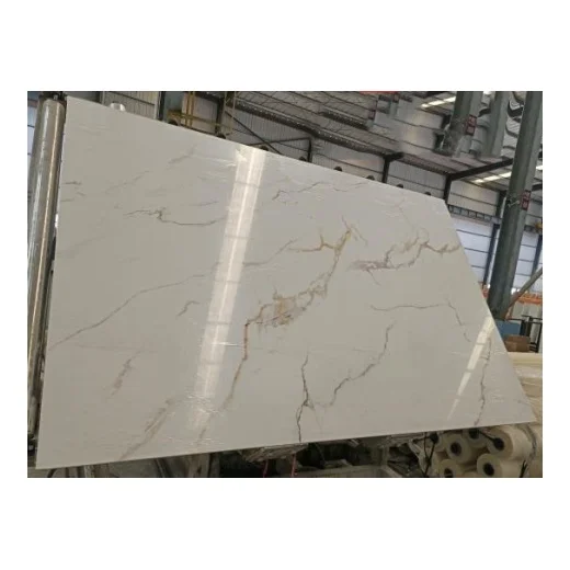 New Style Marble Floor Tiles 3D Calacatta Artificial Stone For Interior Large Format Artificial Marble Slab Artificial Stone