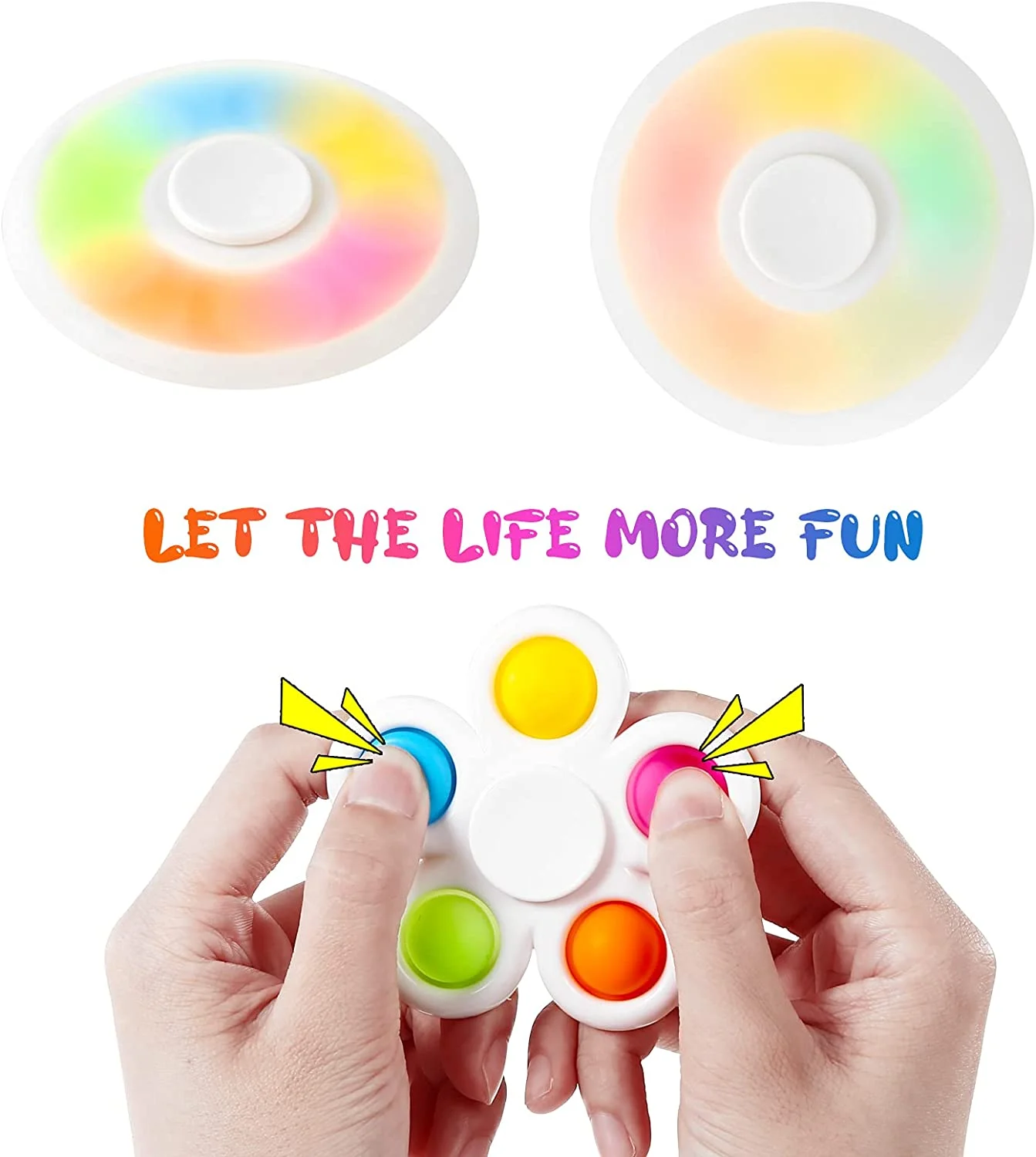 2024 Christmas Gift Fidget Popper Spinners Sensory Toy Bubble Fidget Finger Spinner Toy Push Pop Bubble Fidget Spinner