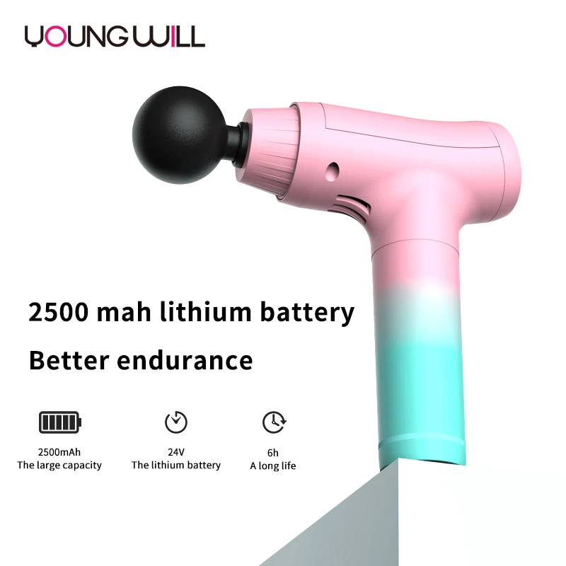 YoungWill Body Massager Gun Deep Pressure Relieve Massage Gun Cordless Private Label Gym Body Muscle Therapy Massage Gun