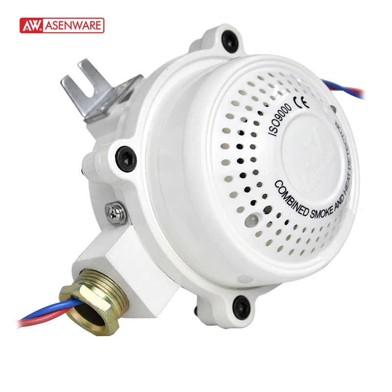 Asenware ATEX approved G20 24VDC ABSWhite conventional Industrial Explosion proof smoke and Rate of Heat detector for fire alarm