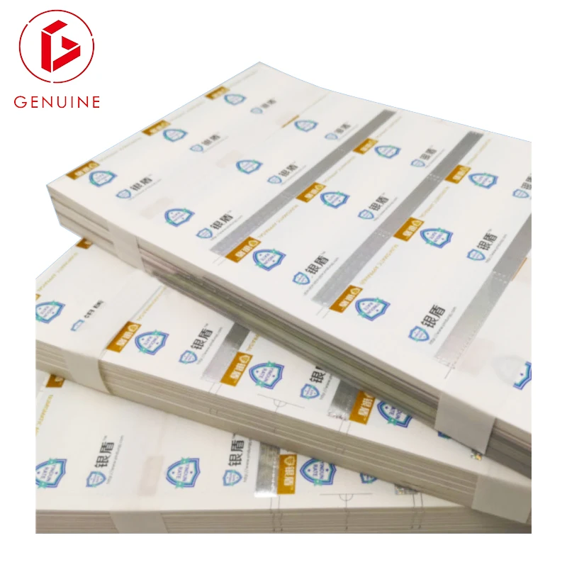 Custom Printed Flat Sheet Folded Tear Line Laser Hot Stamped Rating Company Labels