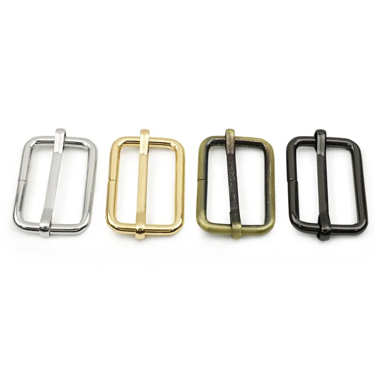 Consen 32MM Metal Decorative Shoulder Leather Bag Strap Squared Adjust Tri-glide Pin Buckle Slider Loop