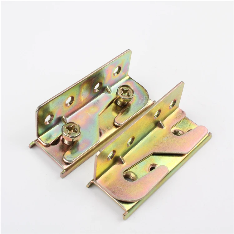 Bed Rail Brackets Heavy Duty No-Mortise Bed Rail Fittings Wooden Bed Frame Connectors with Screws for Headboards Footboards