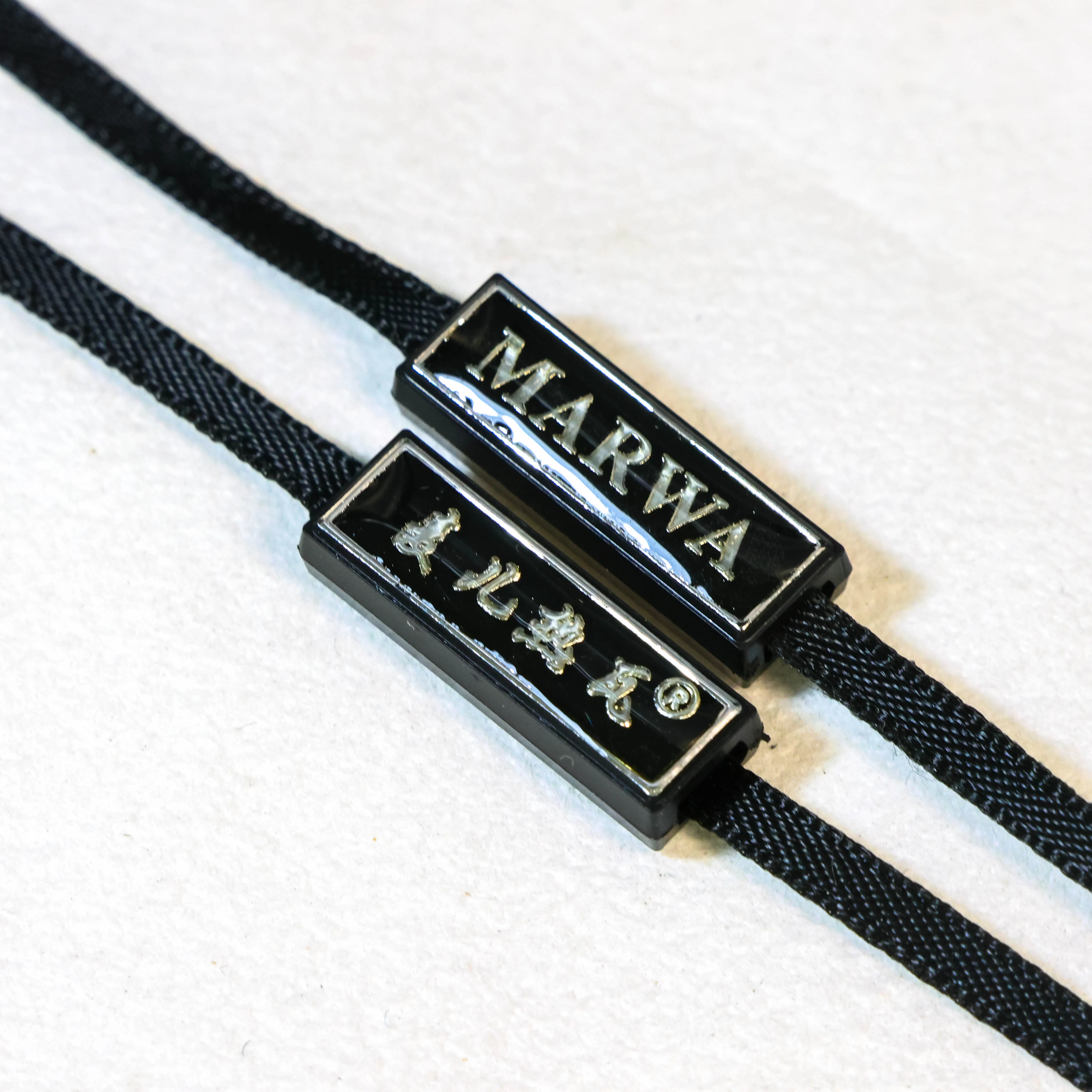 Custom logo patterns texts Exquisite glue tag rope varieties of technologies clothing hangtag Polyester slings Wax Rope Ribbon