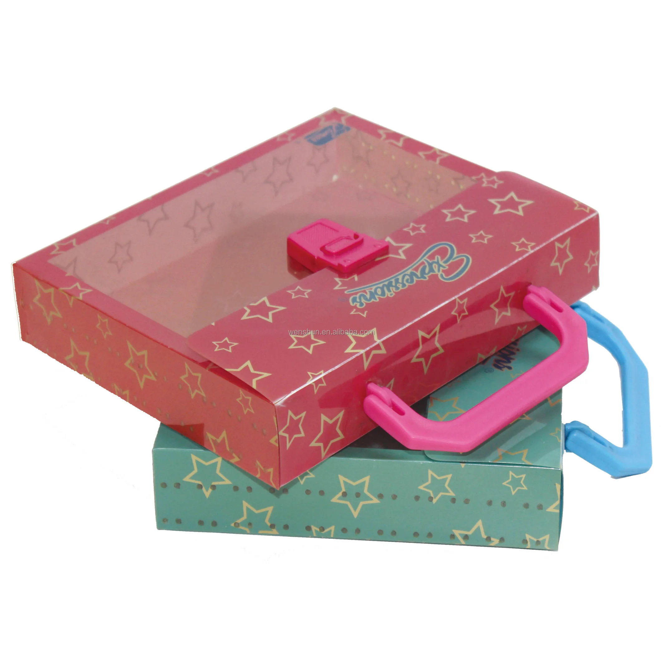 A4 Size Plastic Portfolio Briefcase PP Document Bag Plastic File Box with Handle PP file Case