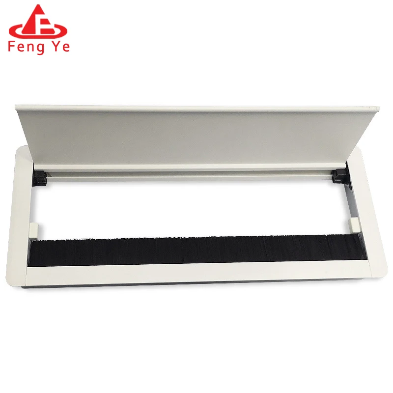 Low price silent soft closing desk hole cover flip cover wire box management rectangular cable computer desk hole cover