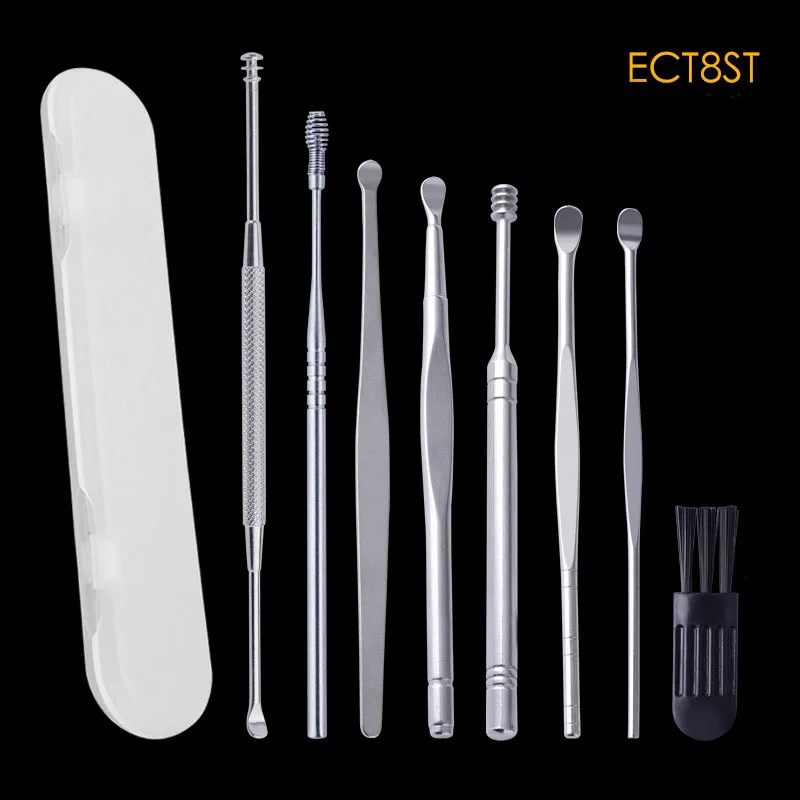 High-end Quality 8pcs  Beauty Personal Care  Ear Cleansing Tool Set Earpick  Ear Curette Ear Cleaner Wax Remover