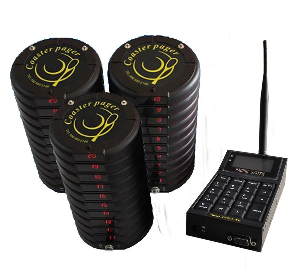 
High efficiency wireless paging system one set with 30 pagers 