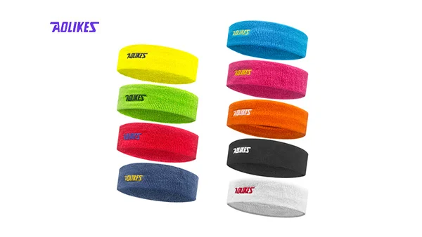 Aolikes hair band for running cycling sport Knitted Headband For Men And Women Sweat absorbing colorful and breathable cotton