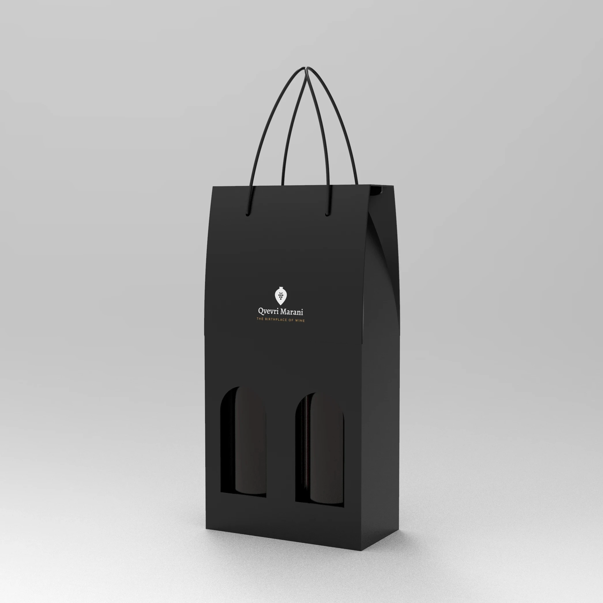 High Quality Custom Handle Portable 750ml Single Double Window Gift Corrugated Paper Red Wine Box