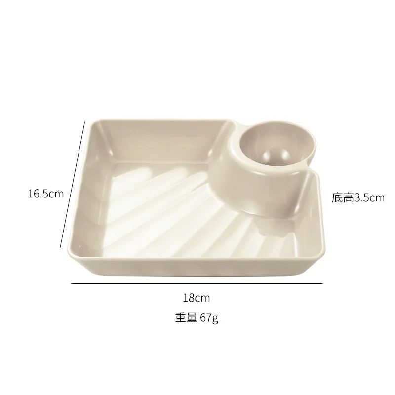PP thick plastic tray sauce integrated sushi fried chicken dumpling restaurant dipping plate square