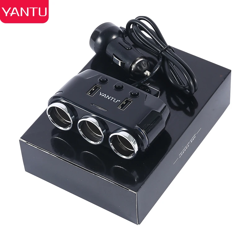 YANTU  New Waterproof USB Car Charger Socket with Voltage Display B39 Famous Hot Sale Good Quality Car Cigarette Lighter Adapter