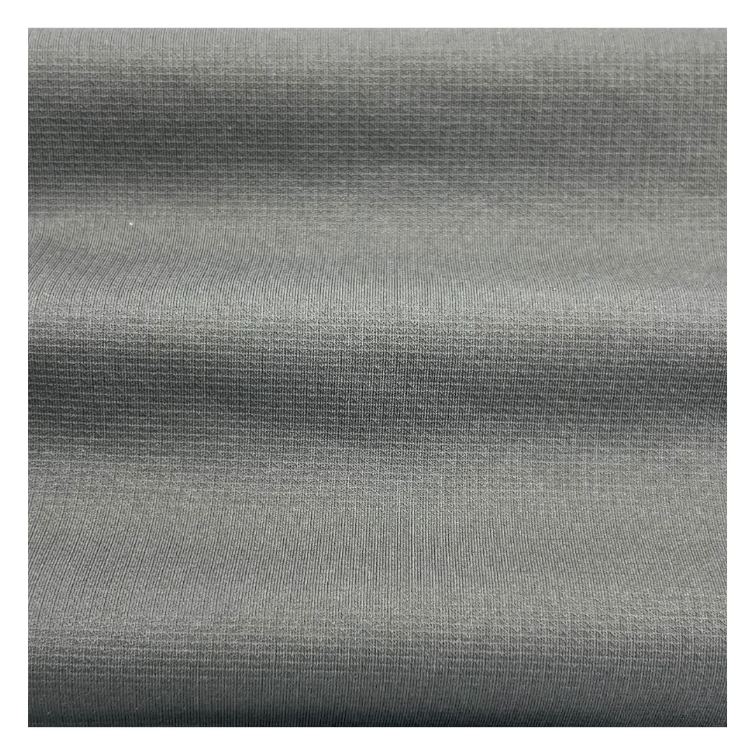 Customized color cvc knit jacquard fabric 64 cotton 36 polyester material solid fabrics fashion design for women t-shirt dress