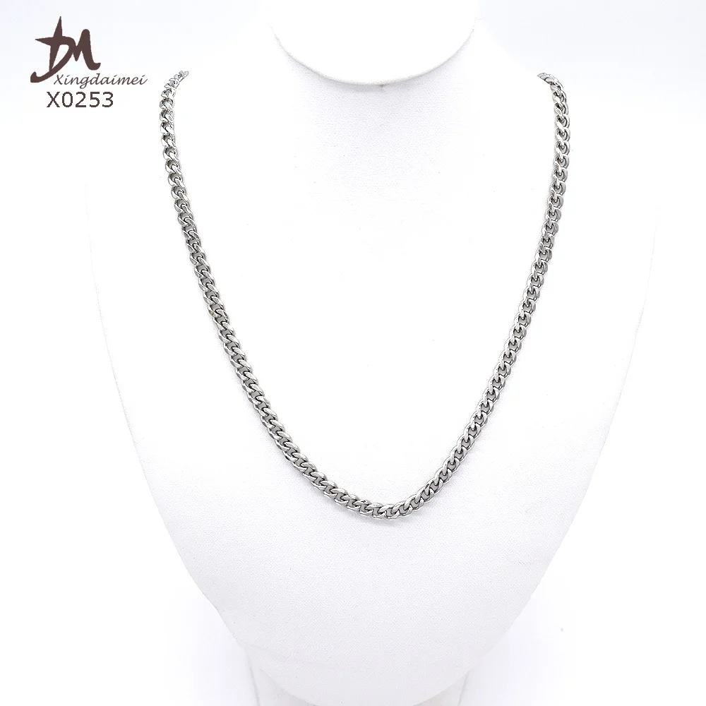 X0253 In Stock Wholesale Jewelry Price Stainless Steel Rope Chain 18K Gold Plated Filled Thin Necklace  Cuban Link Chains