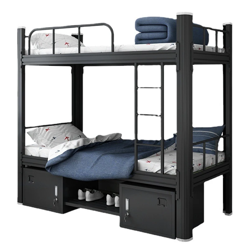 Cheap Bunk Double Letto Hostel Metal Cheap Double Decker Latest Steel Living Furniture China With Storage Wholesale Adults Beds