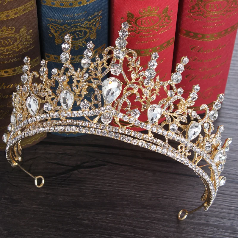 Crown wedding tiara Europe and America fashion style High Quality Baroque rhinestones bride queen princess crown wedding tiara