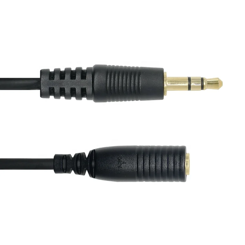 Wholesale customization Gold Plated 3.5mm Female to Male Headphone Stereo Audio Extension Aux Cable