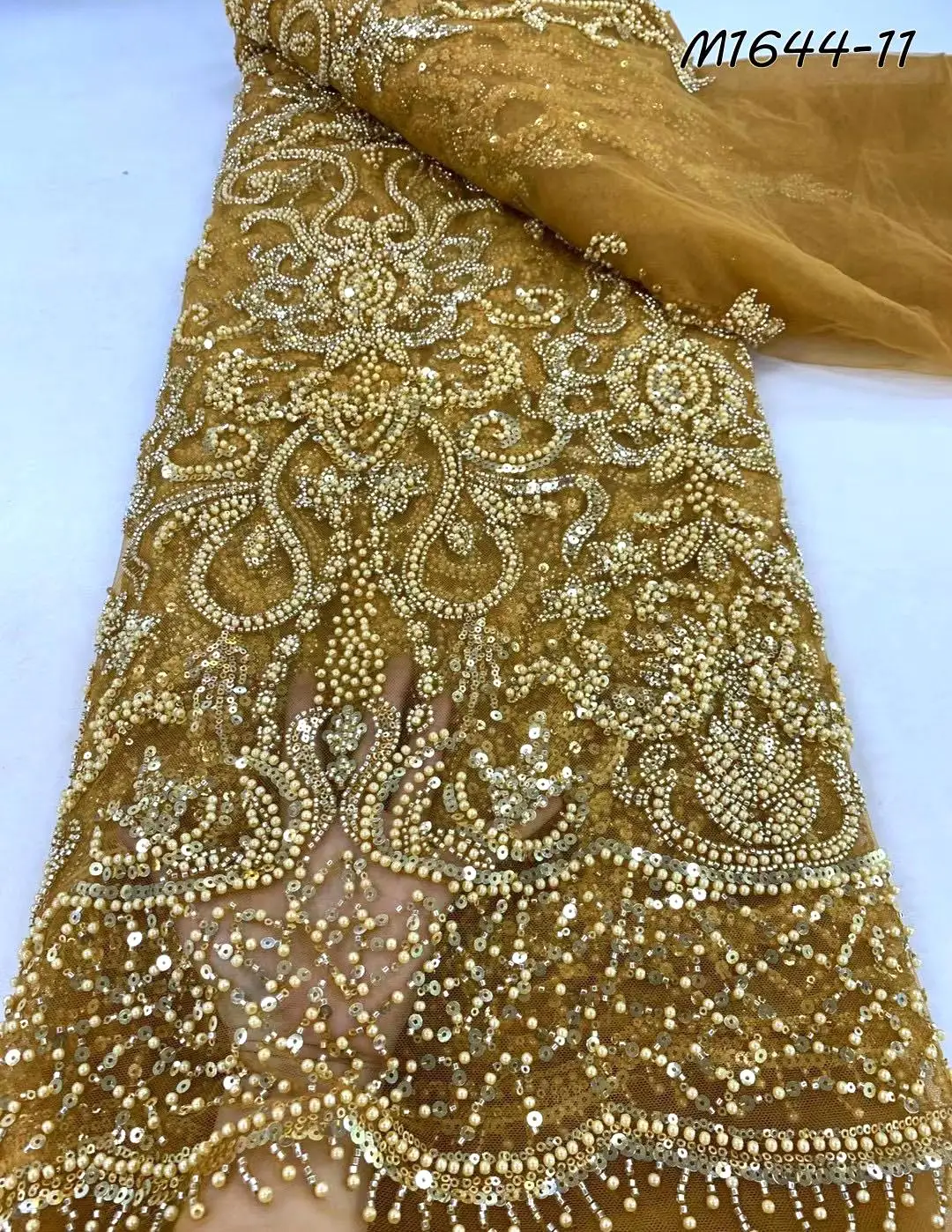 2024 Latest George beaded lace with sequins and beads bridal lace fabric african lace blouse women dress for party and wedding