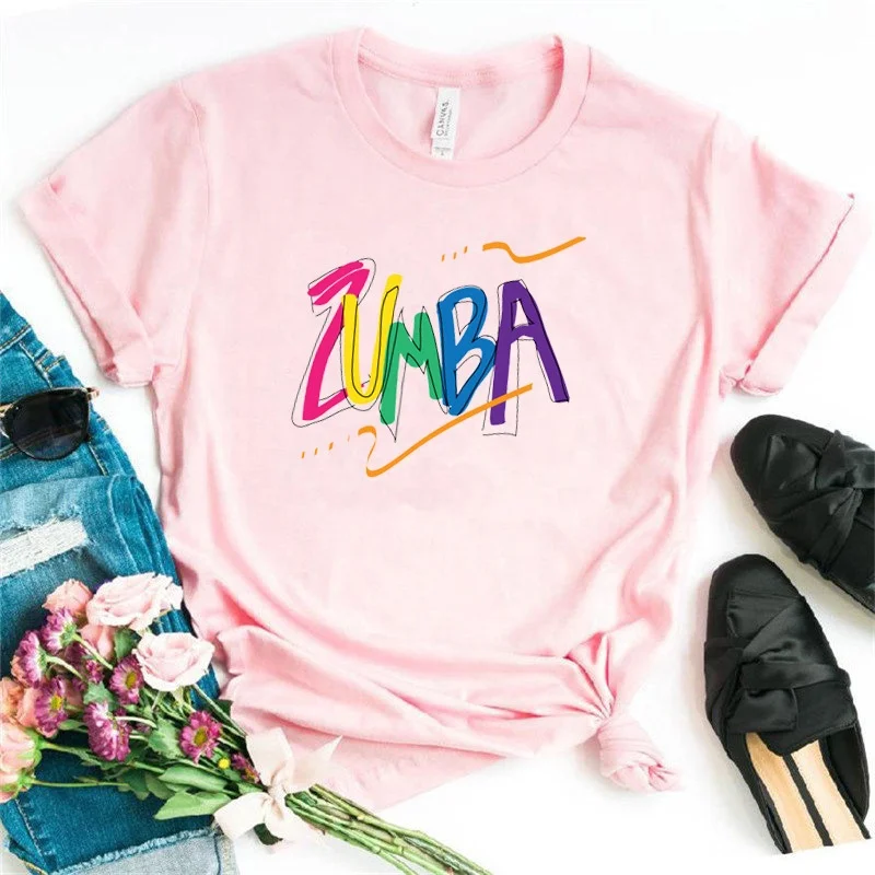 Custom Print Zumba Wear Fitness Outfit Fashion Clothes Polyester Quick Dry Sport T Shirt Women