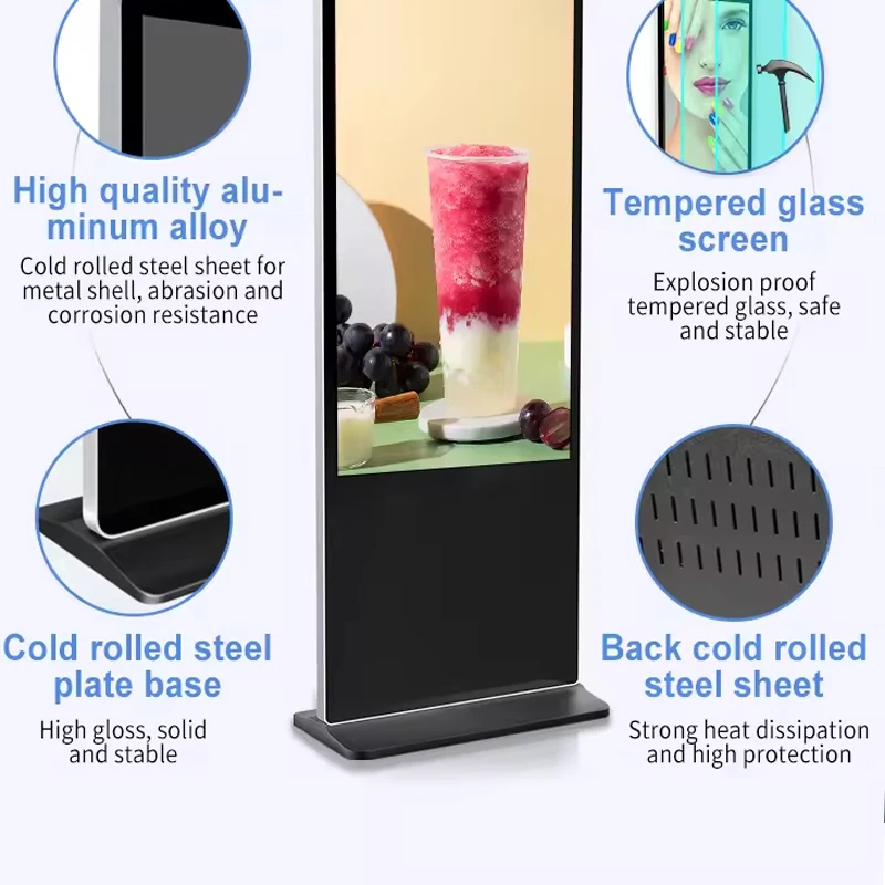 43 49 55 65 86 inch totem digital signage LCD display standing kiosk advertising game equipment