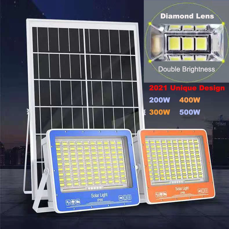 IP66 waterproof outdoor easy replace battery 200w 300w 400W 500W solar led flood light