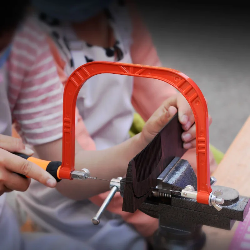 Hand Pull Coping Saw Steel Blade Frame For DIY Woodworking Magic Saw Tool With 40pcs Replacement Fret Blades