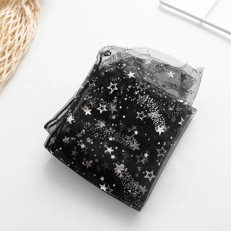 Fashion Star Moon Tulle Socks Women crew Transparent Woman Socks Female Ultra-thin Socks