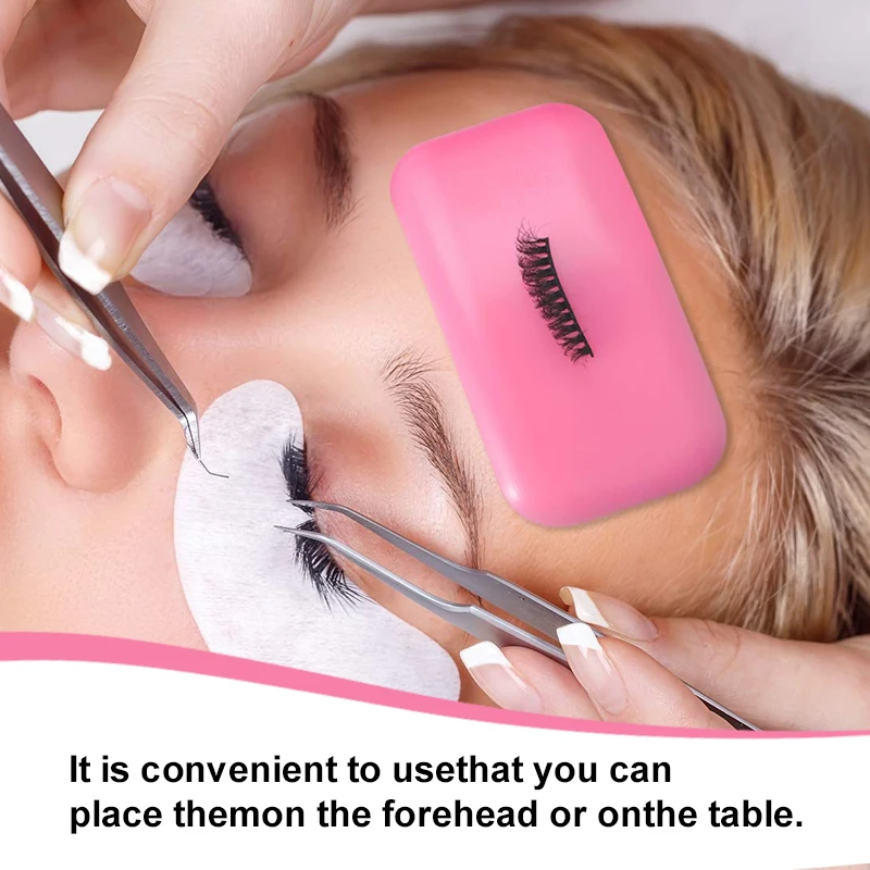 Transparent Pink Reusable Eyelash Extensions Tools Silicone False Eyelash Holder Pads for Eyelash Extensions Loose Lash