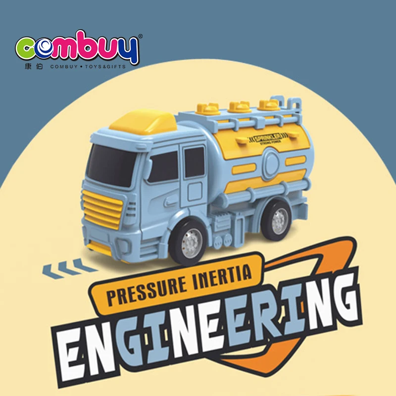 Interactive engineering truck inertia go water tanker press up toys