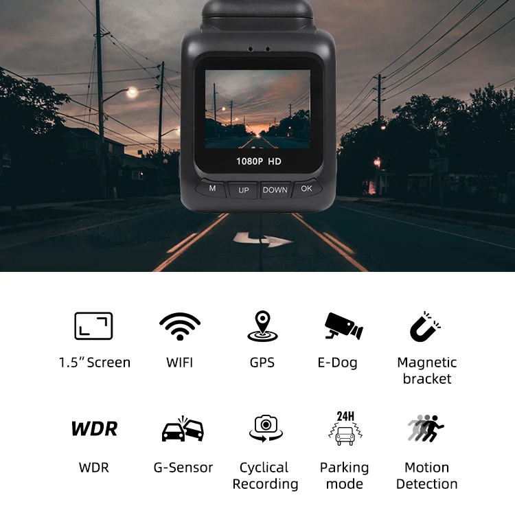 Cost-effective 1080P Dash Camera Speedcam 2 in 1 Speed Cam Voice Alert WIFI GPS Support Edog 1080P Car DVR Camera