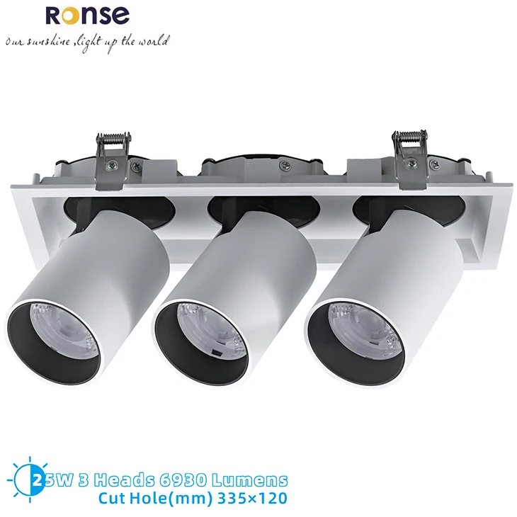 Встраиваемый светильник RONSE, вращающийся потолочный светильник для решетки радиатора, 230 В, 25 Вт, Ip20, 2700 люмен, диаметр 255 мм