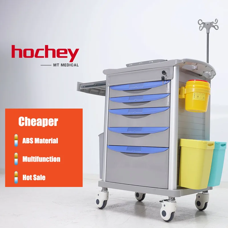Multifunction Hospital Furniture Medical Drug Delivery Emergency Trolley Plastic Steel Rescue Vehicle Medical Trolley