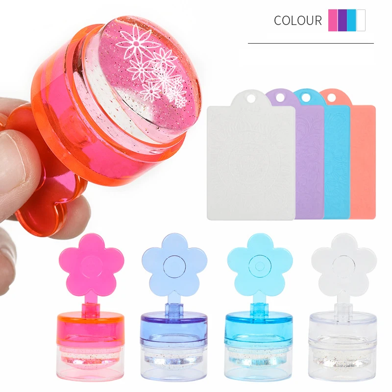 Hot Sell Silicone French Nail Art Stamping Kit For Manicure Plate Stamp Polish Stencil Template Seal Stamper For Salon Art