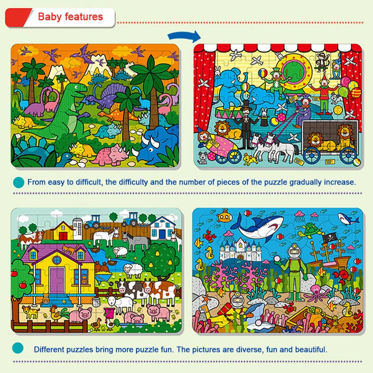 Custom 49 100 250 300 Piece High Quality Spelling Educational Jigsaw Puzzle Toys For Kids