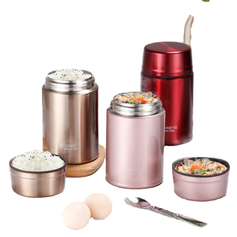 Stew pot portable 316 stainless steel vacuum super long insulated lunch box large capacity stew pot