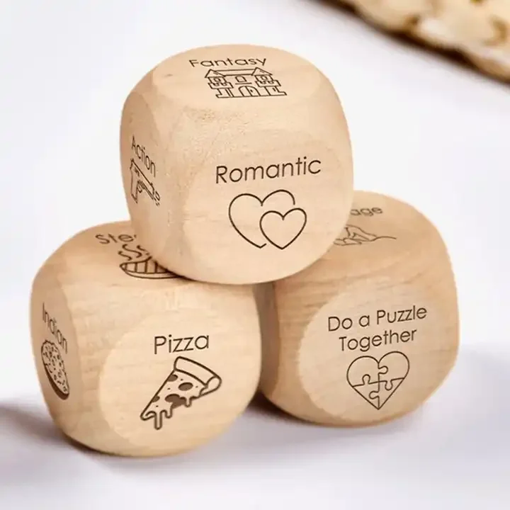 Manufacturer all size solid wood Game Dice Set Customize High Quality diy unfinished rounded corners wooden dice for board games