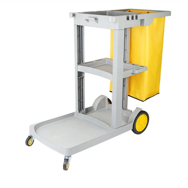 Commercial Hotel Housekeeping Supplies Plastic Cleaning Trolley Janitor Cart Janitorial Trolley
