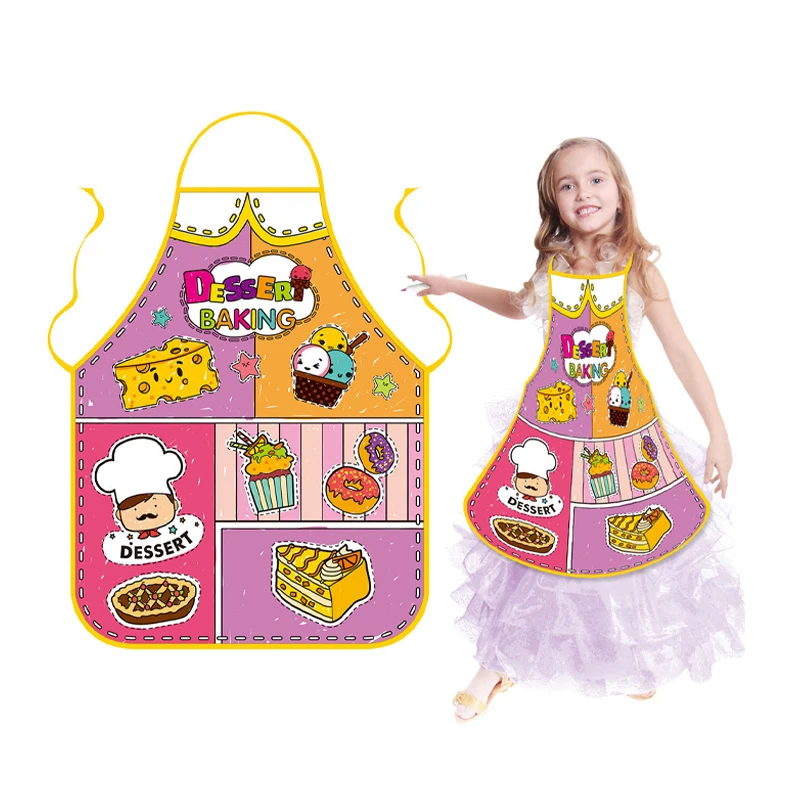 New products custom art kids diy doodle drawing waterproof paint apron washable coloring mats in china novelties for children