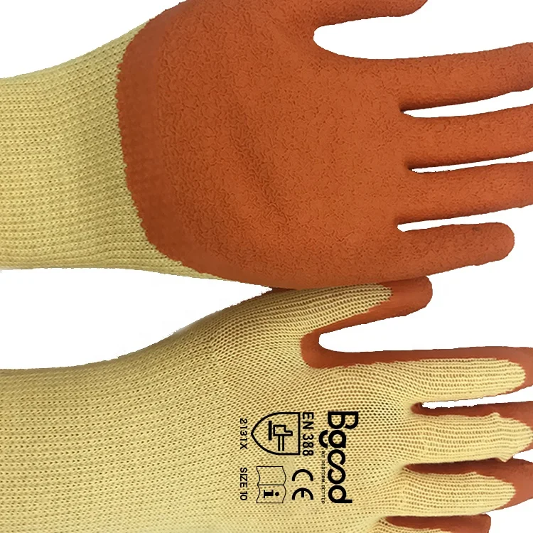Latex crinkle coated labor protective glove construction industrial safety work gloves