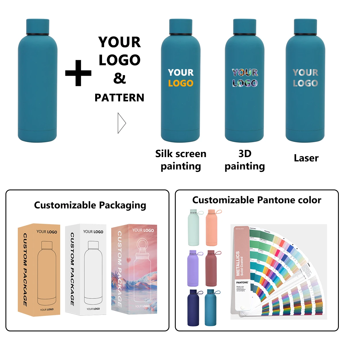 TY 350ml/500ml /750ml Double wall Stainless Steel Insulated Water Bottle  Vacuum Flask  thermoses sports bottle