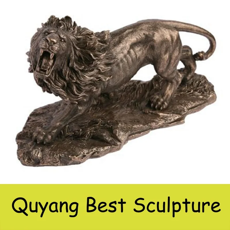 Life Size Metal Sitting Lion Casting Bronze Lion Outdoor Garden Sculpture