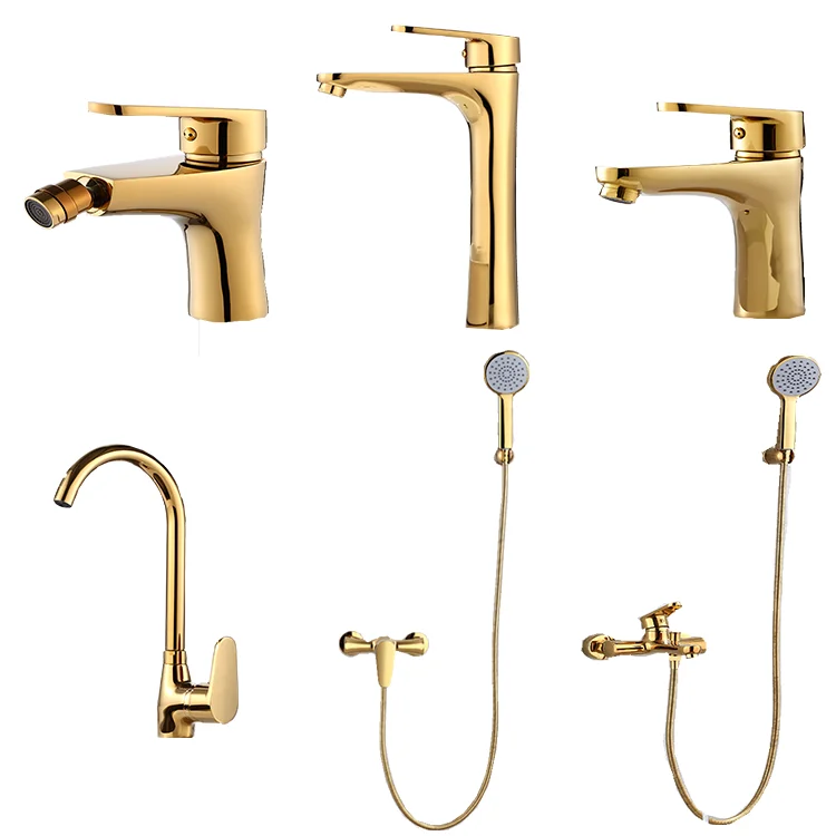 Black gold brass high end hot and cold water bathroom kitchen basin tap series faucet