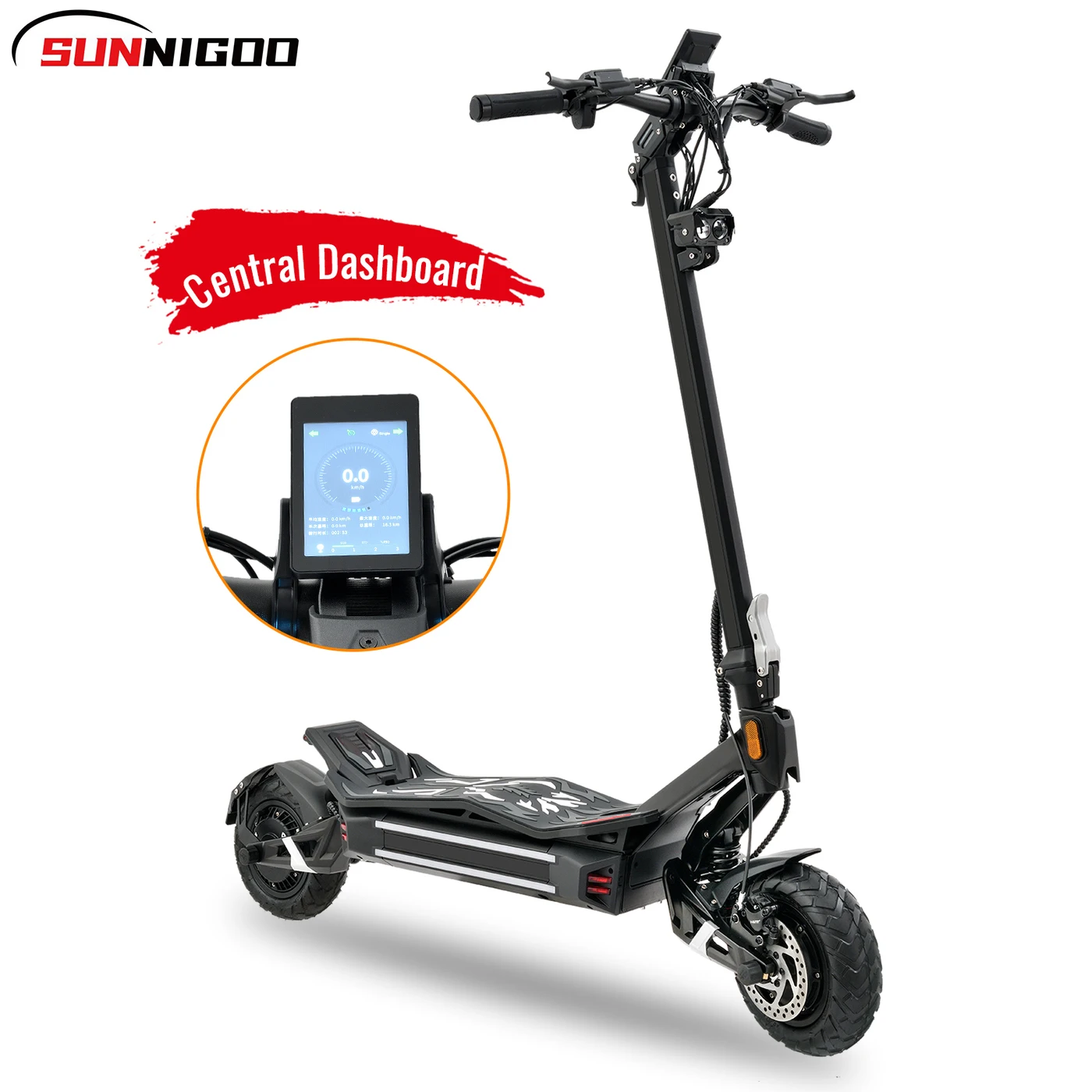 SUNNIGOO Intelligent Scooters Foldable Electric With LED Center Screen And Double Lock Folder Adults E Scooters