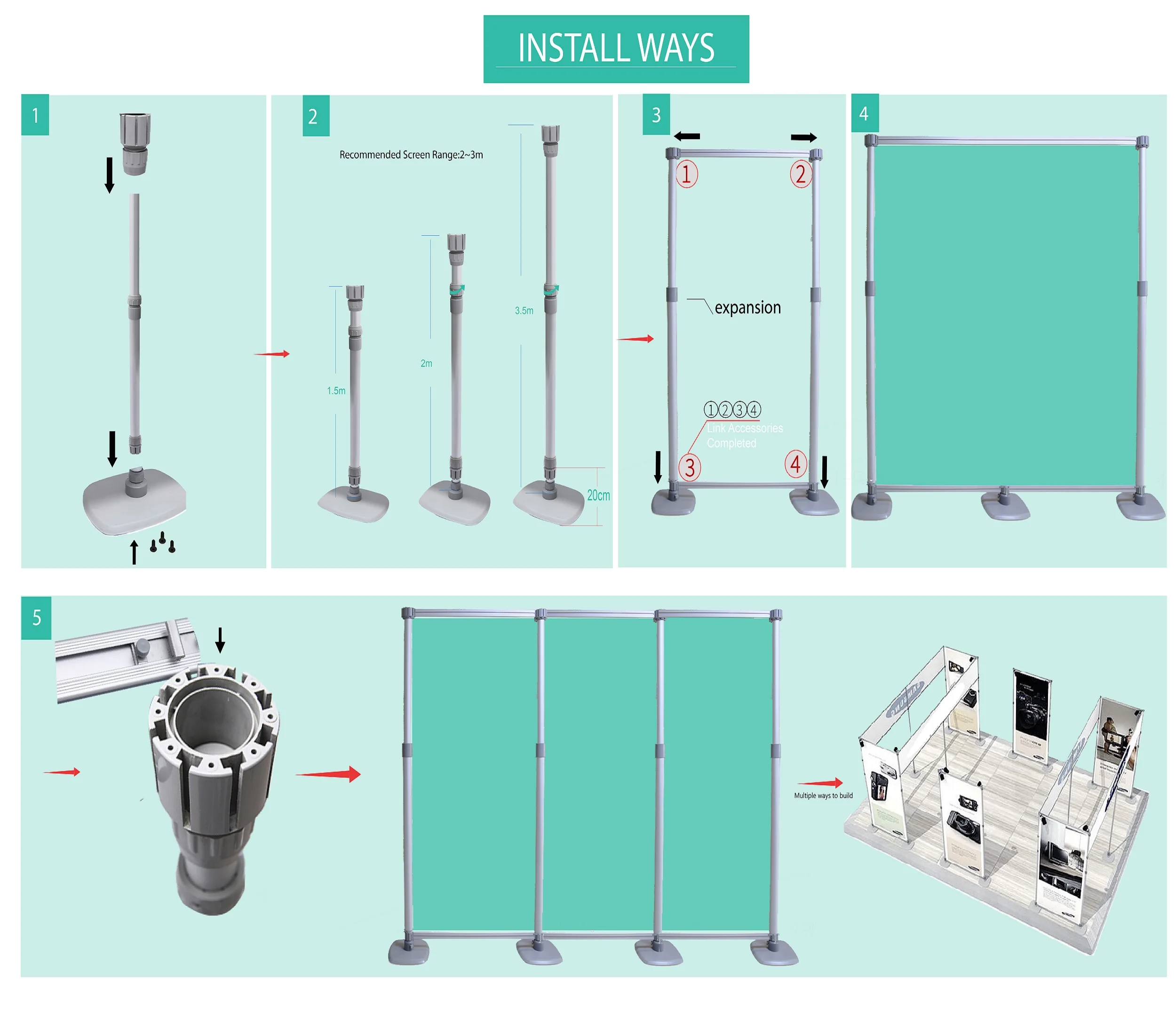 Portable backdrop banner stand exhibition trade show