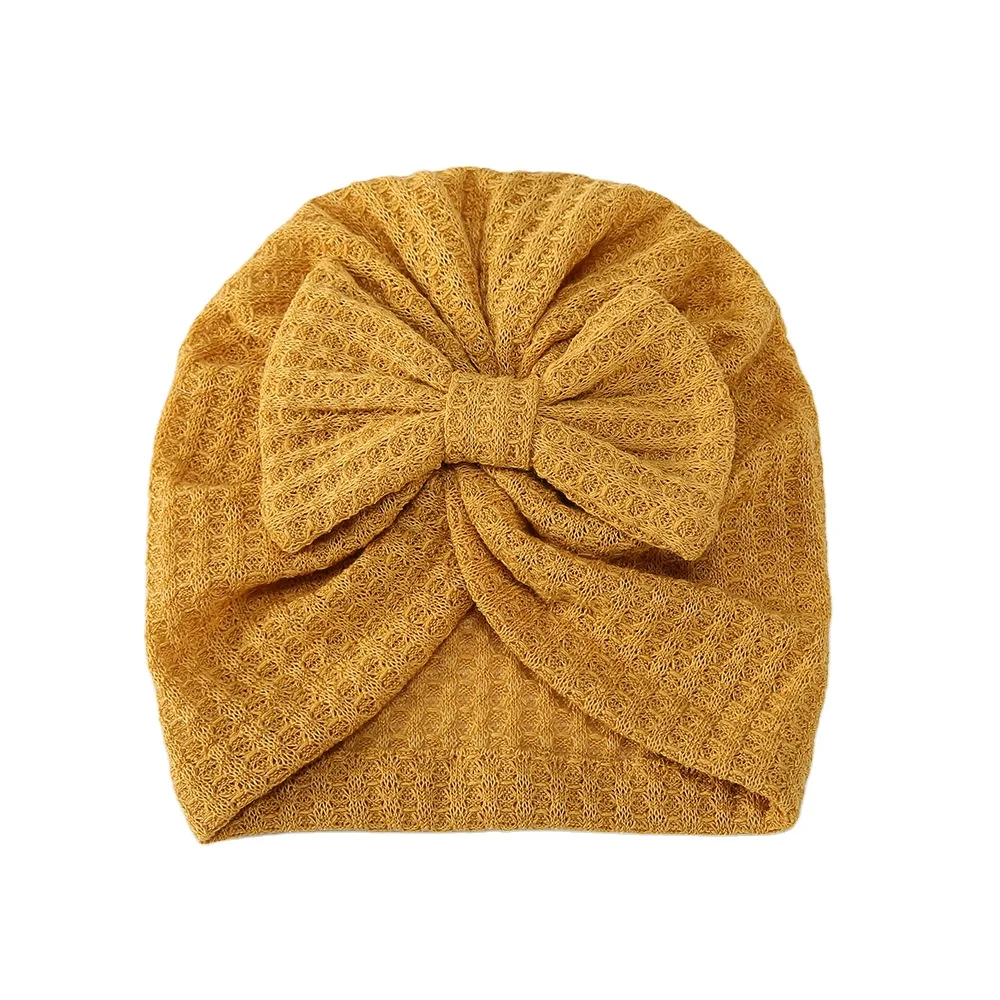 2022 new bow hat For Newborn Toddler Kids Baby Girl Boy Turban Cotton Beanie Solid Hat Winter Cap Knot