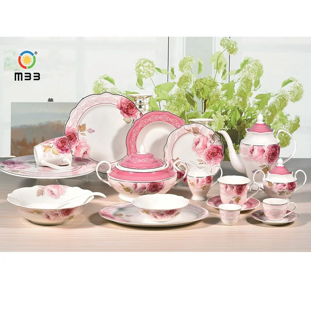 Customized dinner set 12-150pcs fine porcelain porcelain tableware luxury dinnerware with factory price for home hotel bar use