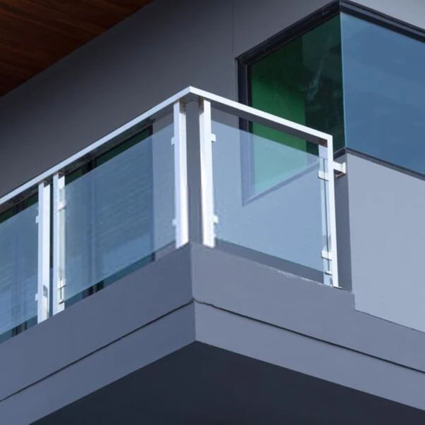 Decorative Deck Railing Aluminum U Channel Balcony Railing Stair Tempered Glass Railing Balustrade Handrails