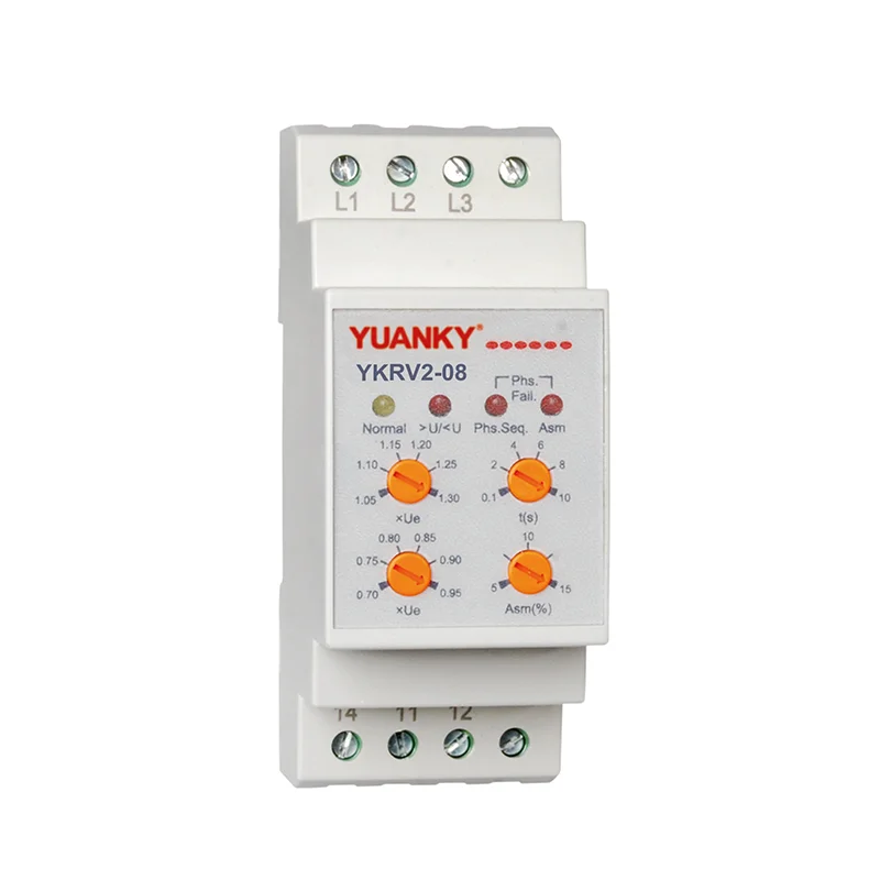 YKRV2-08 50/60HZ AC415V Over Voltage and Under Voltage Adjustable Monitoring Voltage Relay